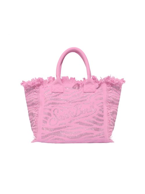 Borsa Vanity regular in canvas animalier con strass Mc2 Saint Barth | VANI00108749L